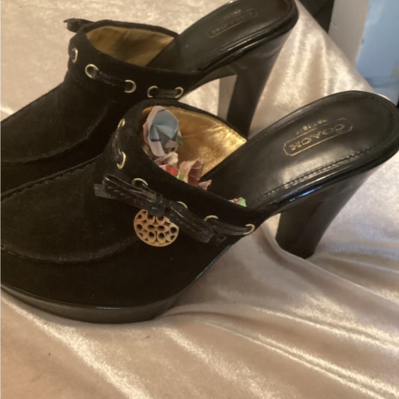 COACH suede slide with heel - Picture 5 of 8